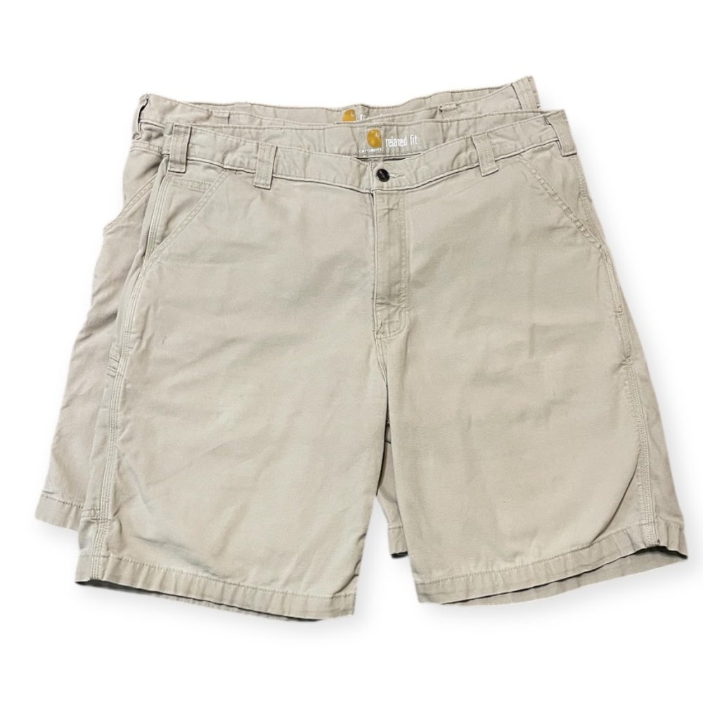 2 Pairs Carhartt Men's Rugged Flex Relaxed Fit Canvas Work Shorts Size 40